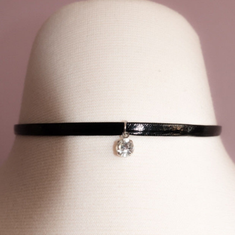 New Black Leather Choker Trendy Necklace Chocker